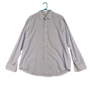 Arket‎ Relaxed Fit Blue White Striped Button Down Shirt Mens EUR 50 L